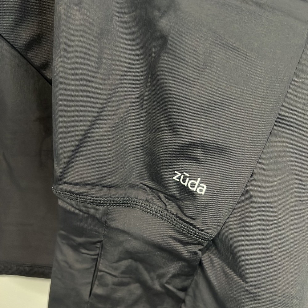 Zuda Active Z-sol Drape Front Black Cardigan Sweater S Small New NWOT - Picture 11 of 11